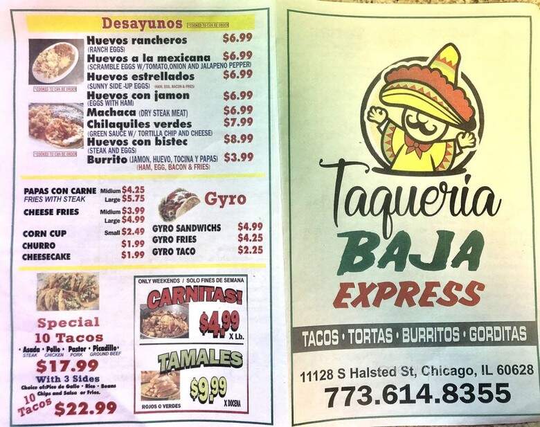 Taqueria Baja Express - Chicago, IL menu_pic