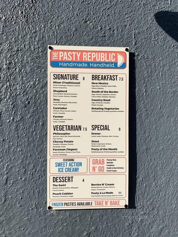 The Pasty Republic - Denver, CO menu_pic