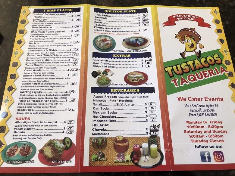 Tustacos Taqueria - Saratoga, CA menu_pic