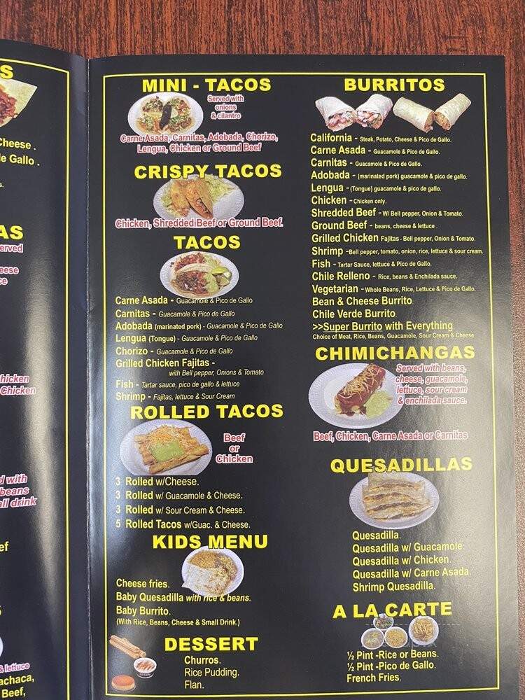 California Burrito - North Highlands, CA menu_pic