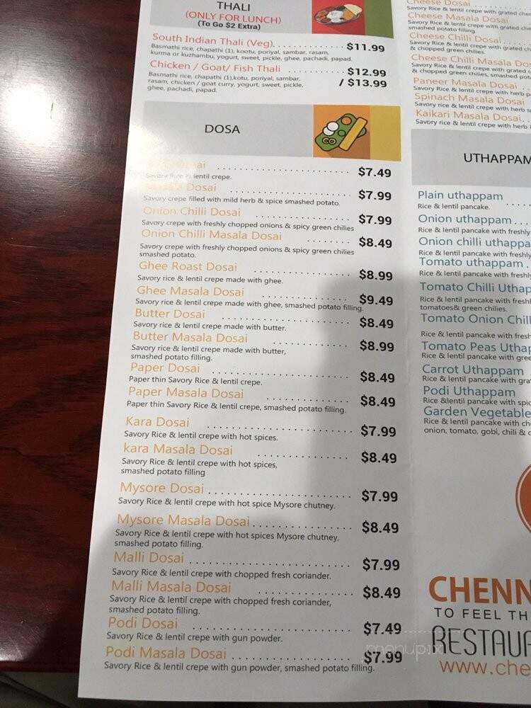 Chennai Express - Ashburn, VA menu_pic