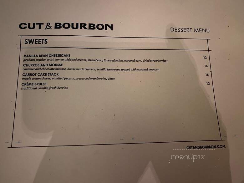 Cut & Bourbon - Arlington, TX menu_pic