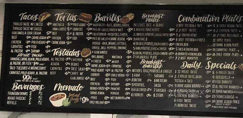 El Mariachi - Beaumont, CA menu_pic