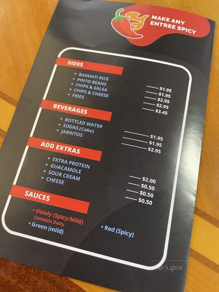 Halaly Tacos - Fresno, CA menu_pic