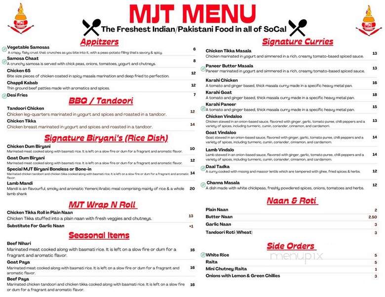 Mia Jee Tandoori - Santa Clarita, CA menu_pic