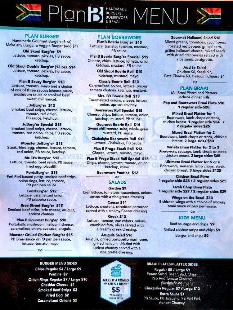 Plan B - Toronto, ON menu_pic