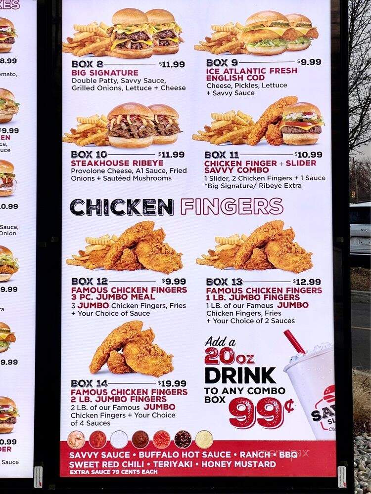 Savvy Sliders - Redford Charter Township, MI menu_pic