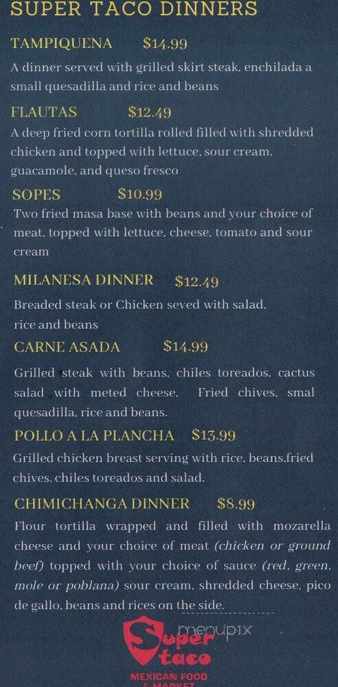 Super Taco Mexican Food and Market - Madison Heights, MI menu_pic