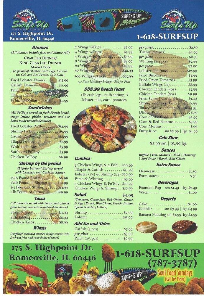 Surf's Up - Romeoville, IL menu_pic