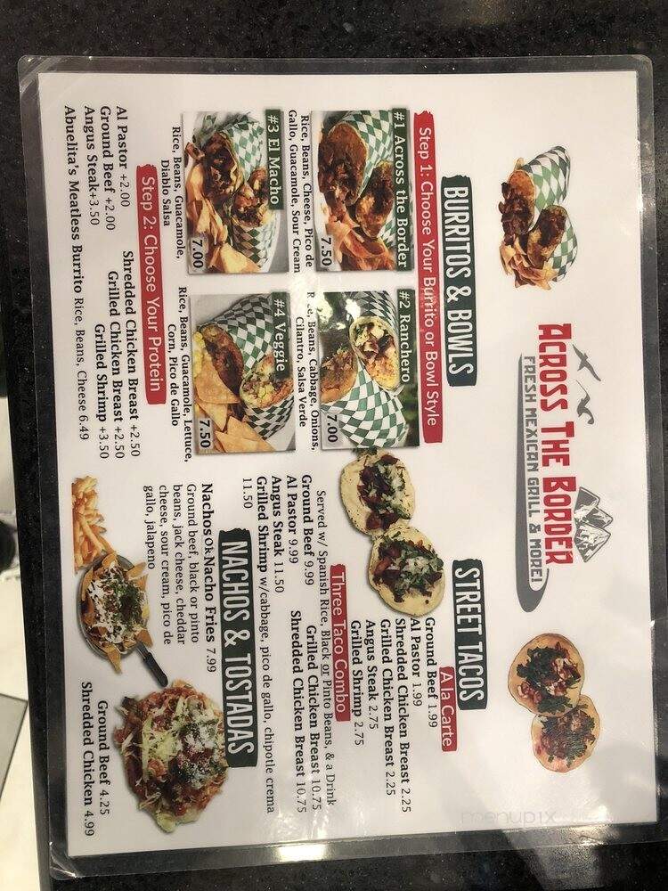 Across the Border Fresh Mexican Grill - Burbank, CA menu_pic