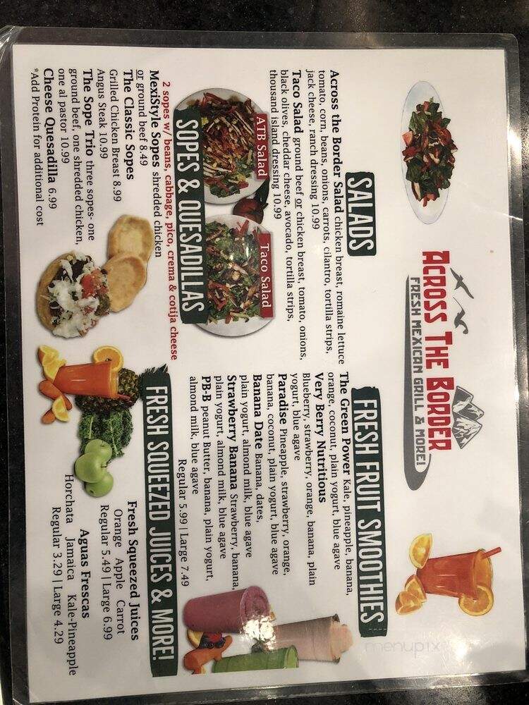 Across the Border Fresh Mexican Grill - Burbank, CA menu_pic