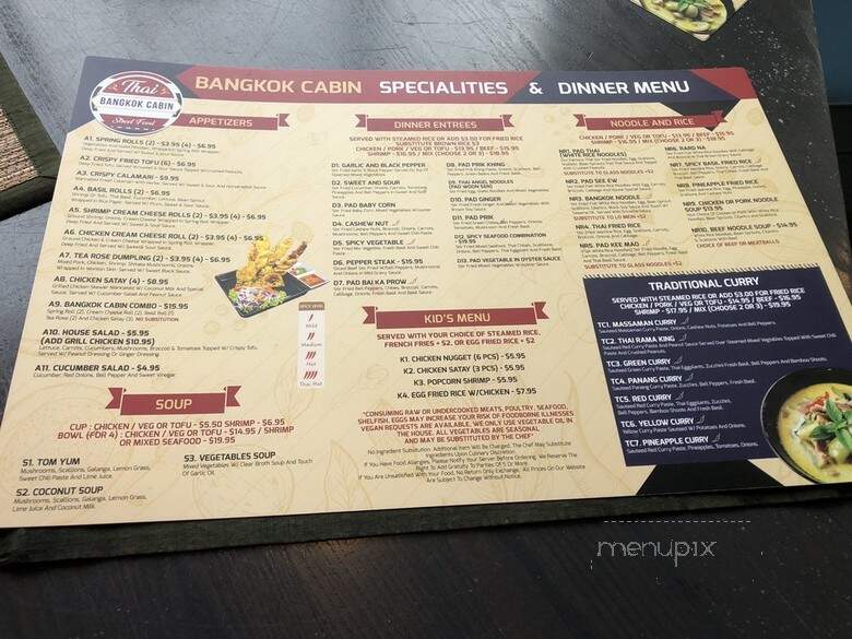 Bangkok Cabin Thai Street Food - Hiram, GA menu_pic