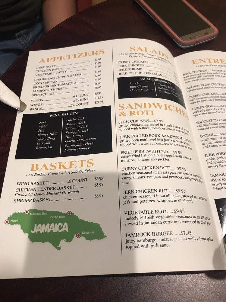 Jamrock Sports Bar & Grill - Wilmington, NC menu_pic