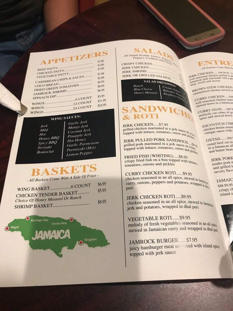 Jamrock Sports Bar & Grill - Wilmington, NC menu_pic