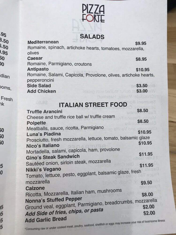Pizza Forte - Las Vegas, NV menu_pic
