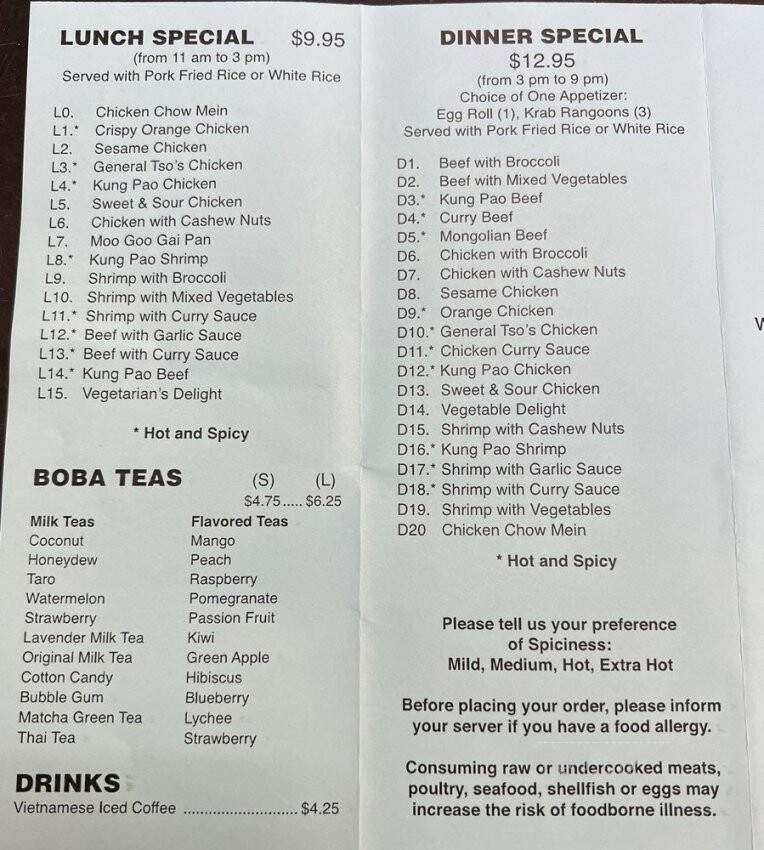 Szechuan Taste - Fort Myers, FL menu_pic