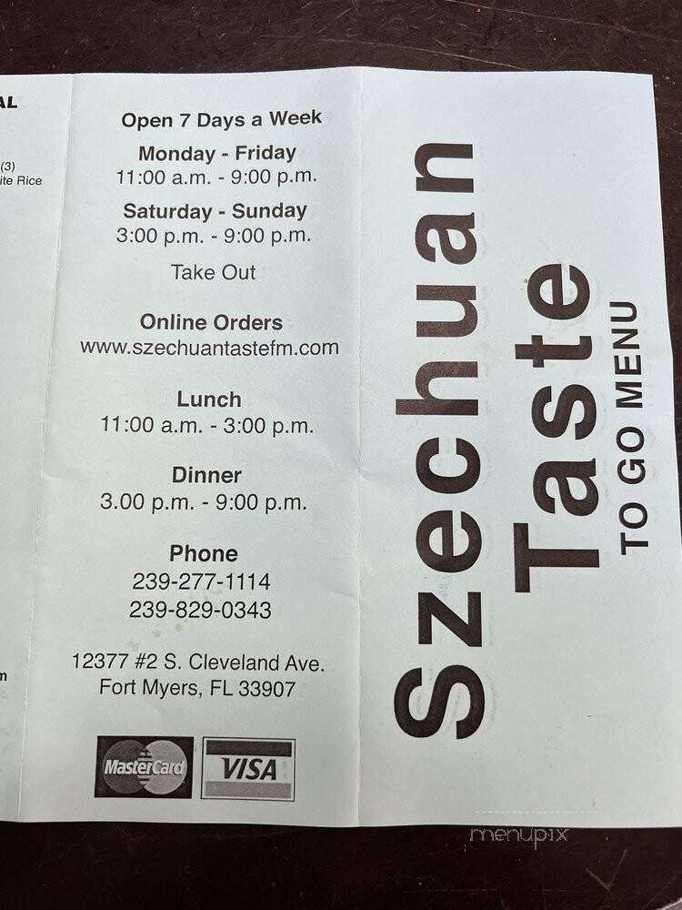Szechuan Taste - Fort Myers, FL menu_pic