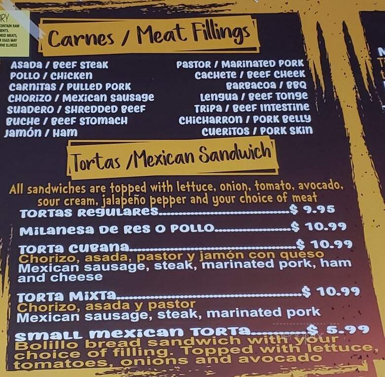 Taqueria Los Portales - Wilmington, NC menu_pic