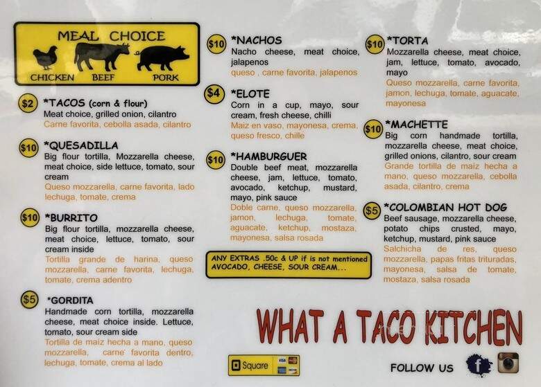What a Taco - Houston, TX menu_pic