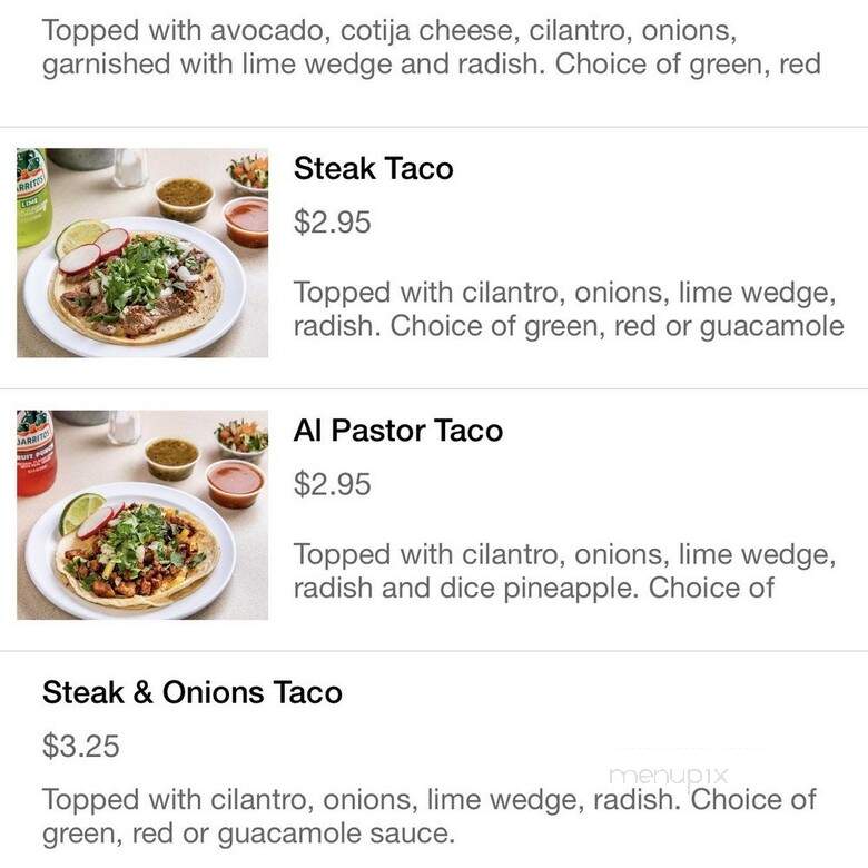 Homemade Taqueria - Brooklyn, NY menu_pic