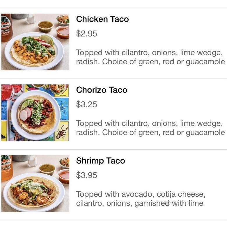 Homemade Taqueria - Brooklyn, NY menu_pic