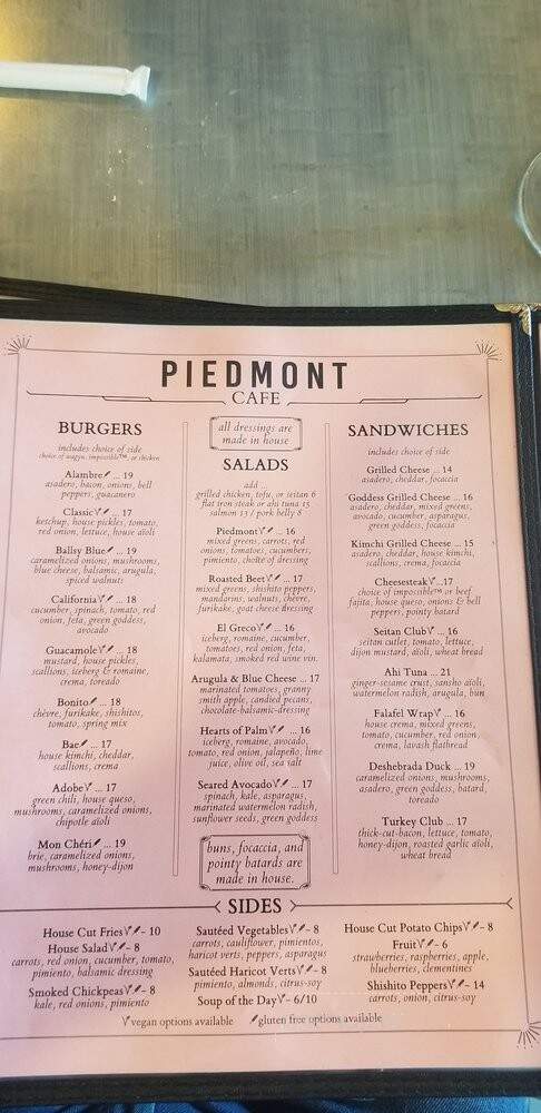 Piedmont Cafe - El Paso, TX menu_pic
