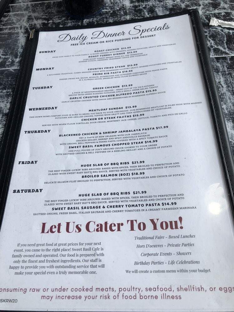 Sweet Basil Cafe - Peoria, IL menu_pic