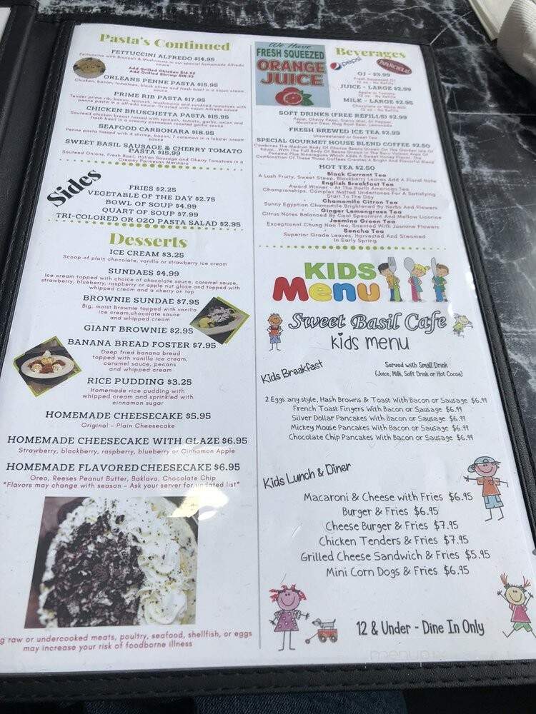 Sweet Basil Cafe - Peoria, IL menu_pic