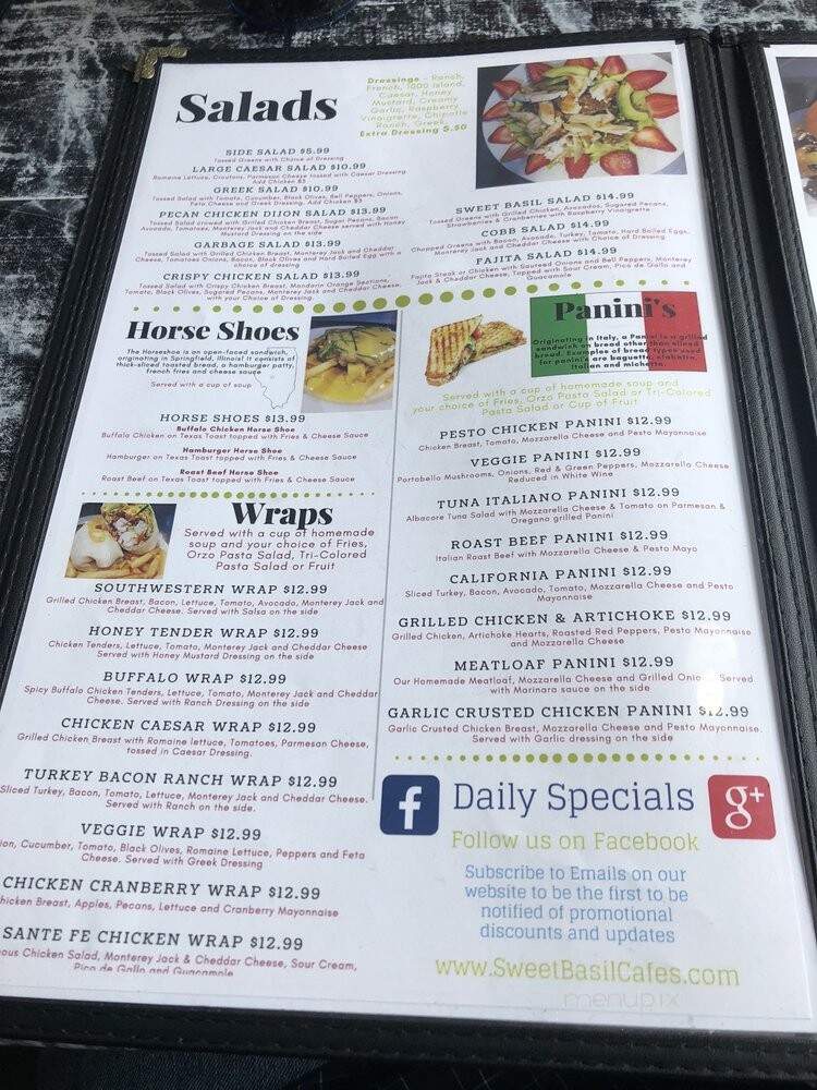Sweet Basil Cafe - Peoria, IL menu_pic