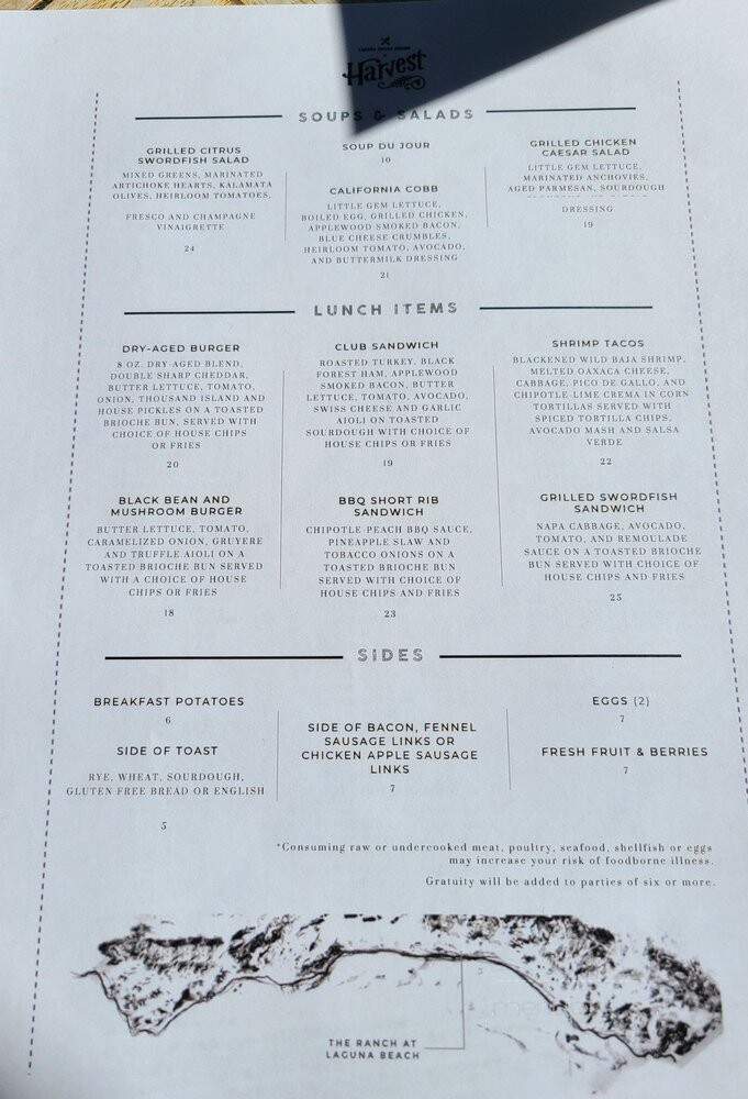 The Ranch at Laguna Beach - Laguna Beach, CA menu_pic