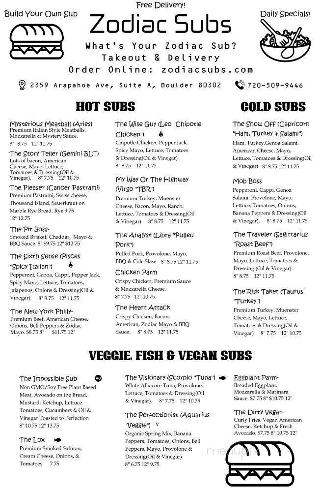 Zodiac Subs - Boulder, CO menu_pic