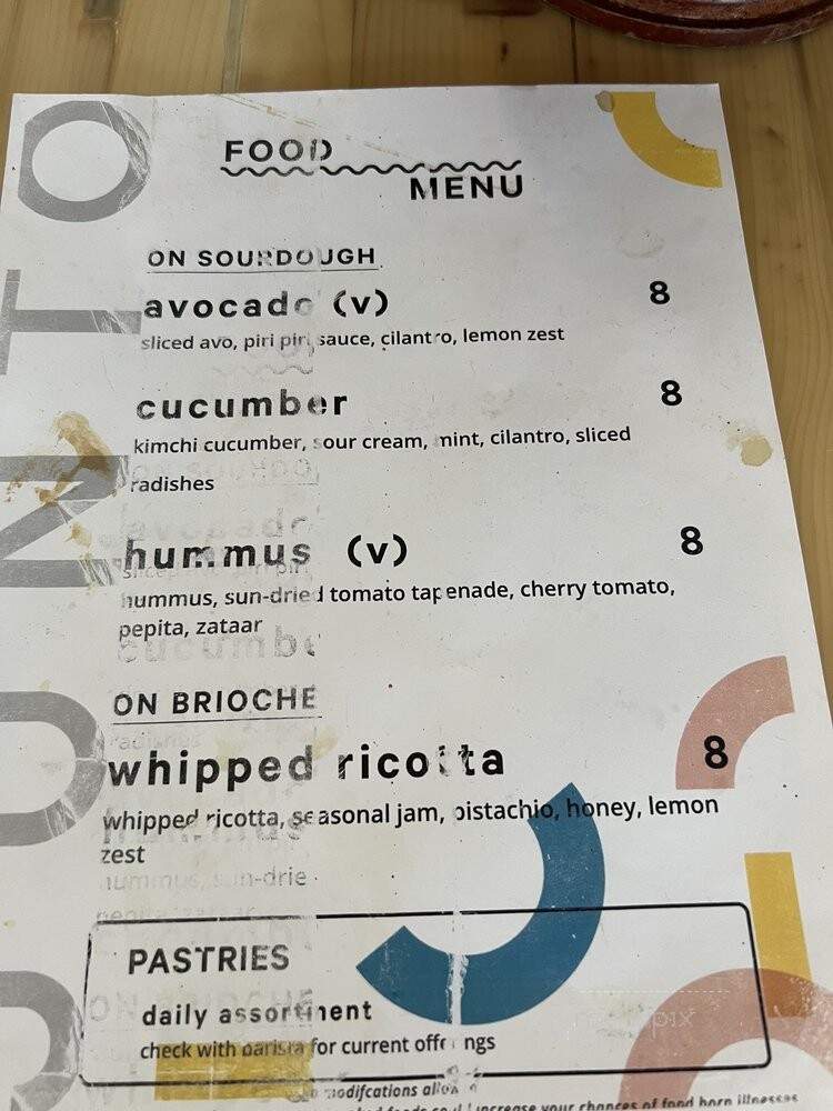Junto Coffee - Taylors, SC menu_pic