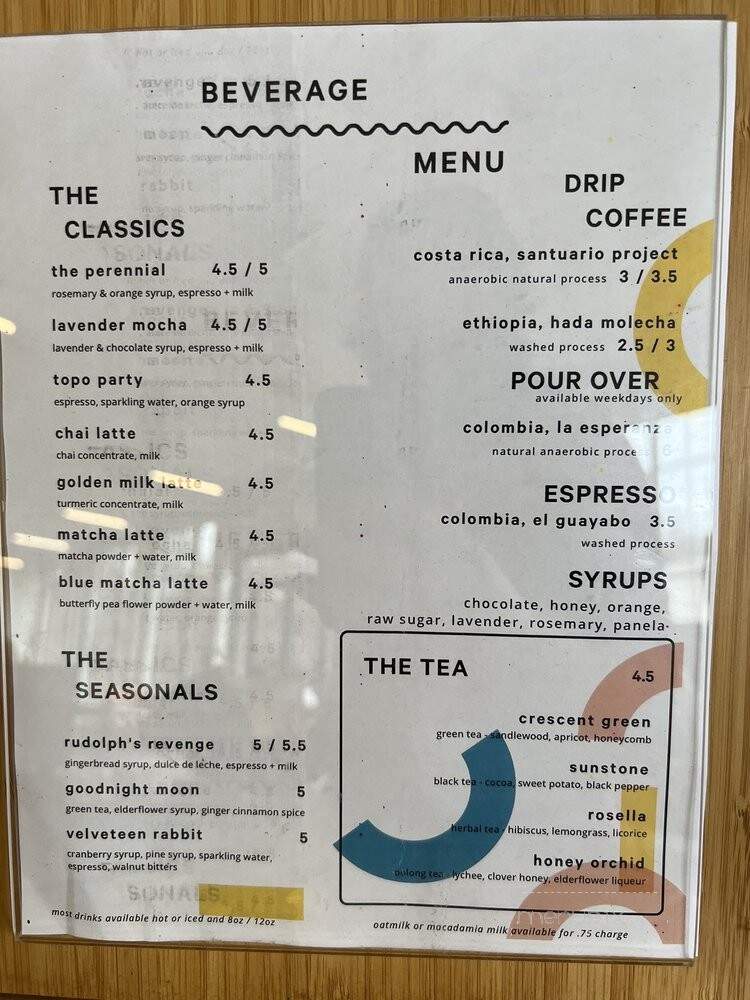 Junto Coffee - Taylors, SC menu_pic