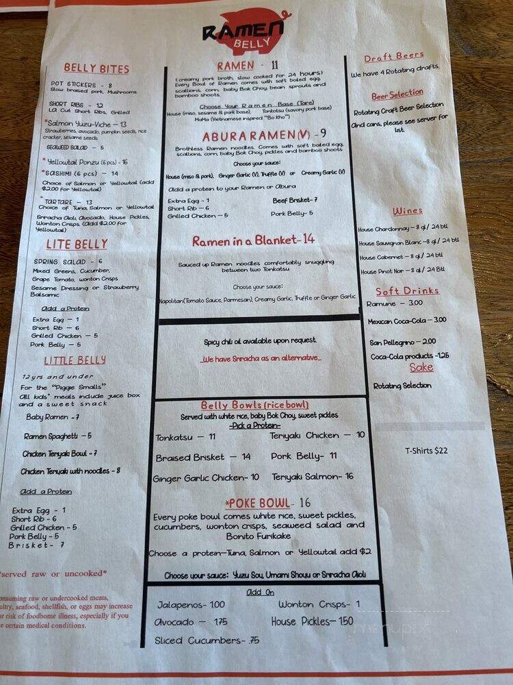 Ramen Belly - Iowa City, IA menu_pic