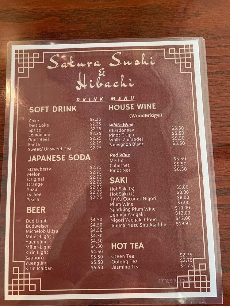 Sakura Sushi Hibachi - Dunedin, FL menu_pic