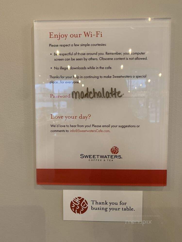 Sweetwaters Coffee & Tea - Grand Rapids, MI menu_pic