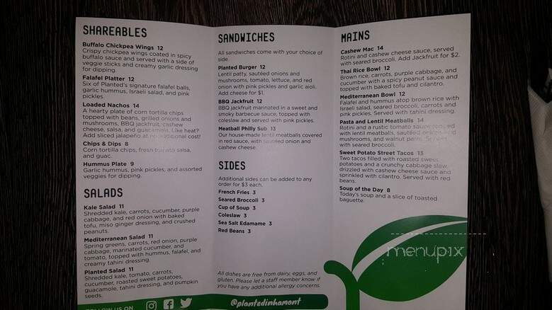 Planted in Hamilton - Hamilton, ON menu_pic