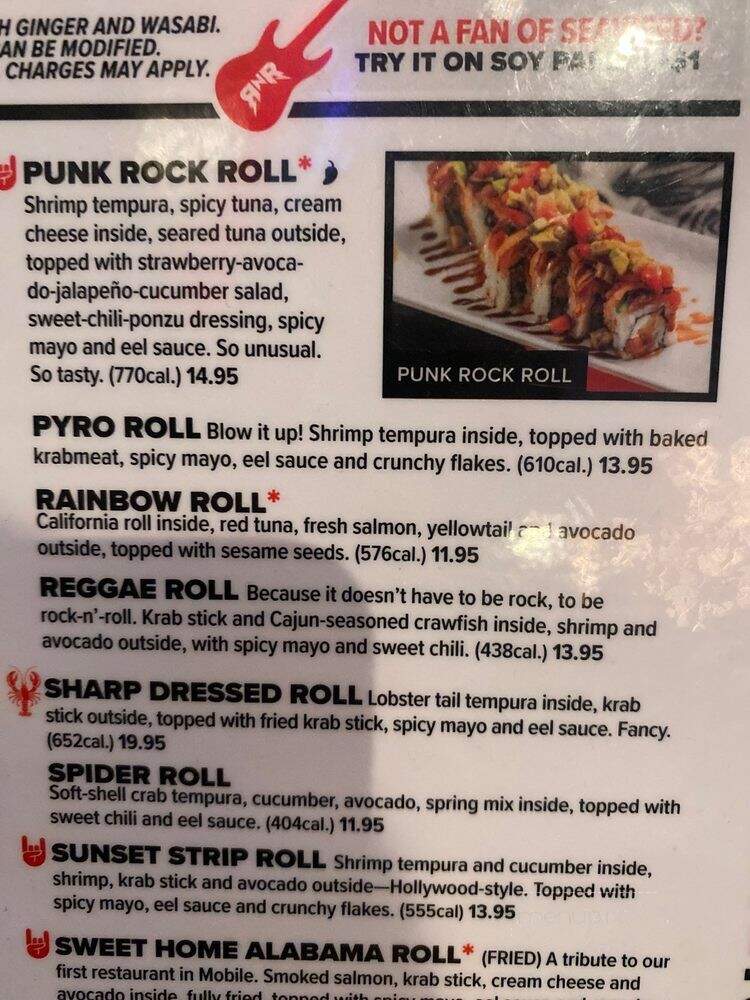 Rock N Roll Sushi - Tallahassee, FL menu_pic