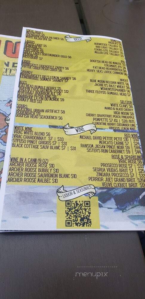 Sixth City Sailor's Club - Cleveland, OH menu_pic