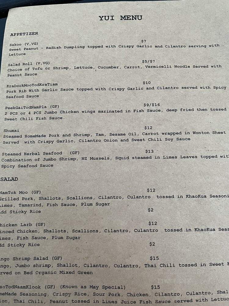 YUI - Portland, OR menu_pic