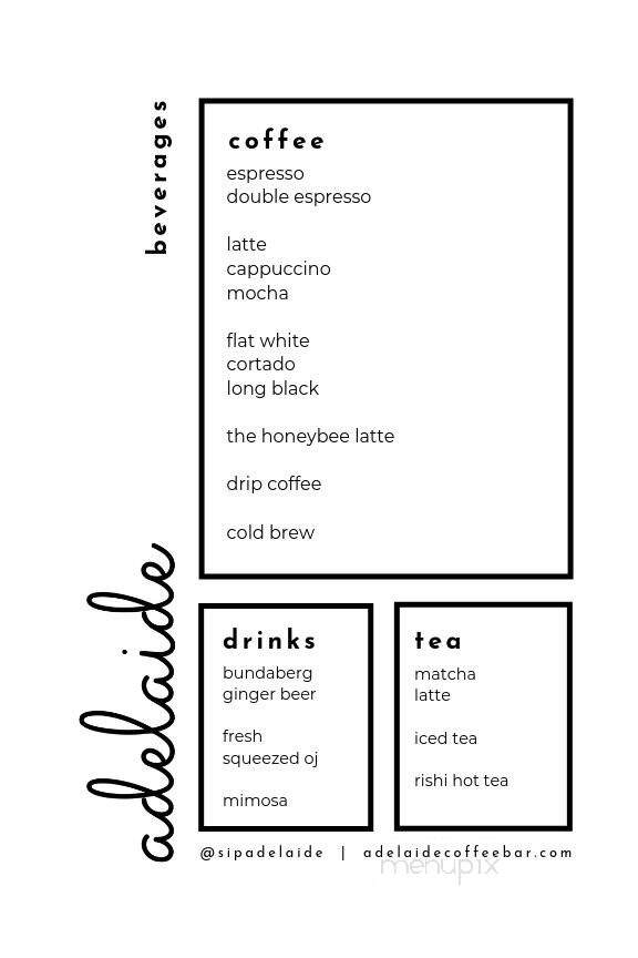 Adelaide Coffeebar - Santa Monica, CA menu_pic