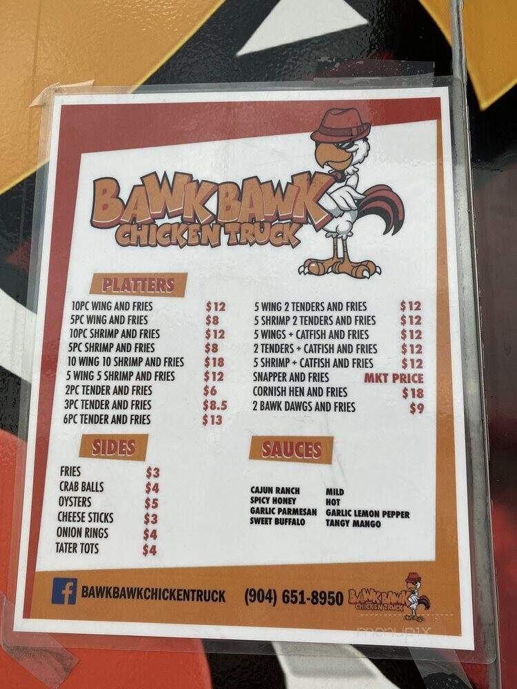 Bawk Bawk Chicken Truck - Jacksonville, FL menu_pic