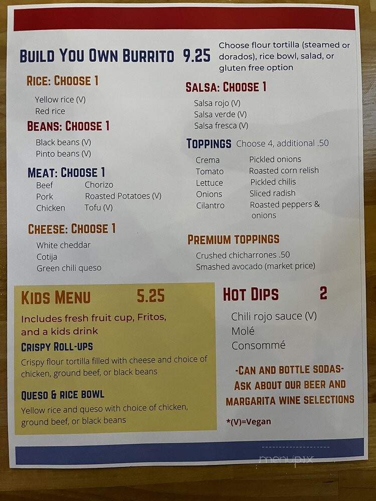Boca Grande Burritos - Columbia, SC menu_pic