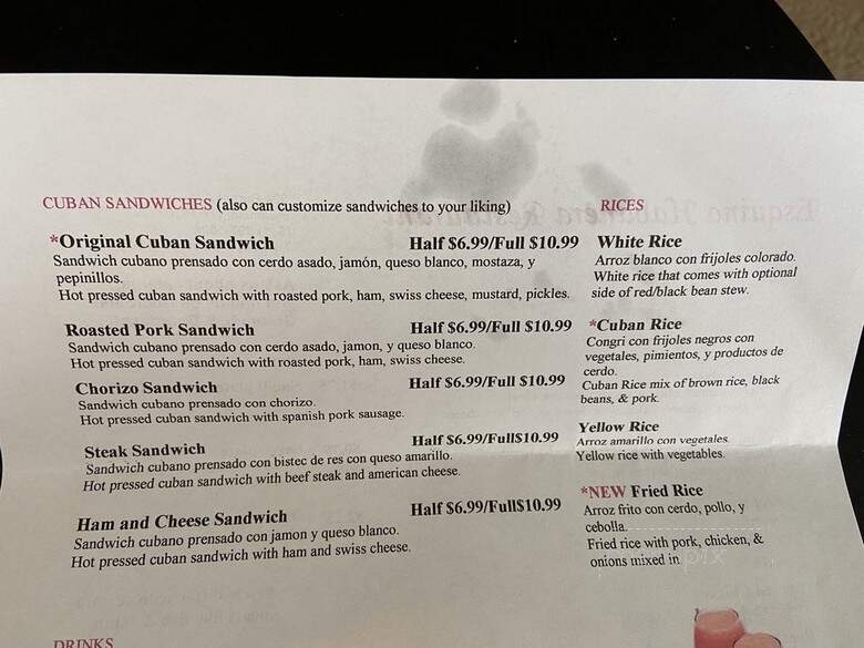 Esquina Habanera - Syracuse, NY menu_pic