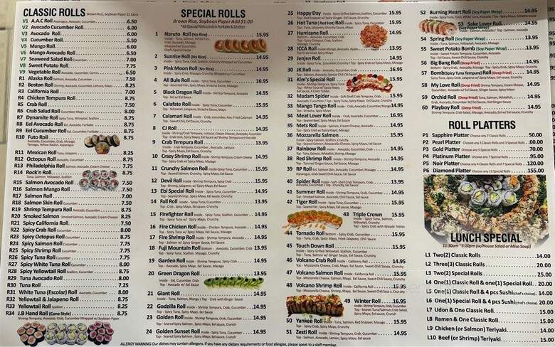 ICCA Sushi - Ridgefield Park, NJ menu_pic