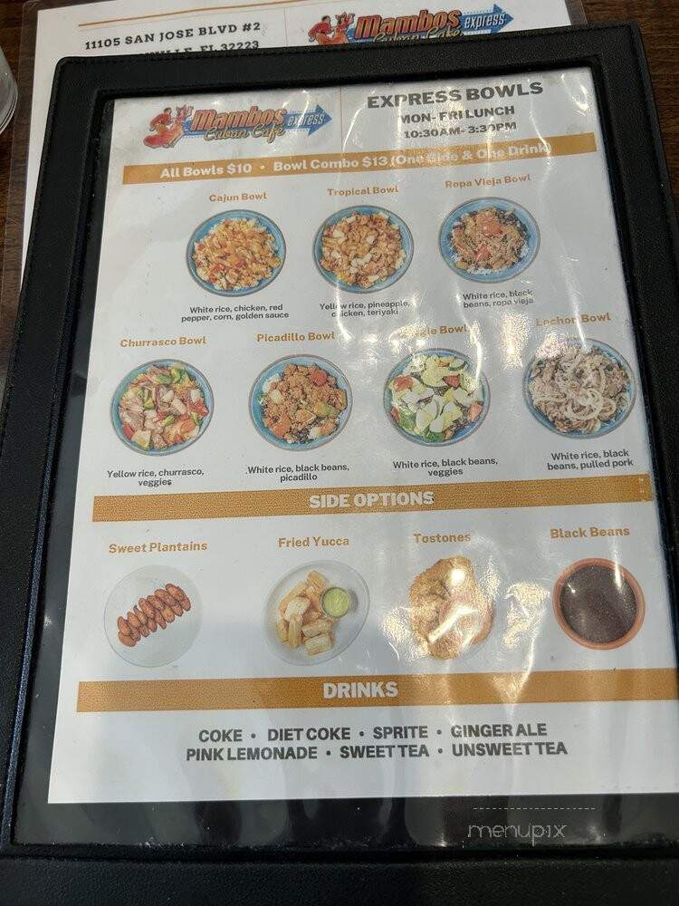 Mambo's Cuban Cafe Express - Jacksonville, FL menu_pic