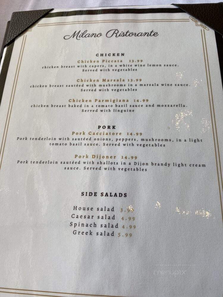 Milano Ristorante - Round Rock, TX menu_pic