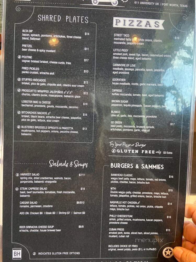 Bankhead Brewing - Fort Worth, TX menu_pic