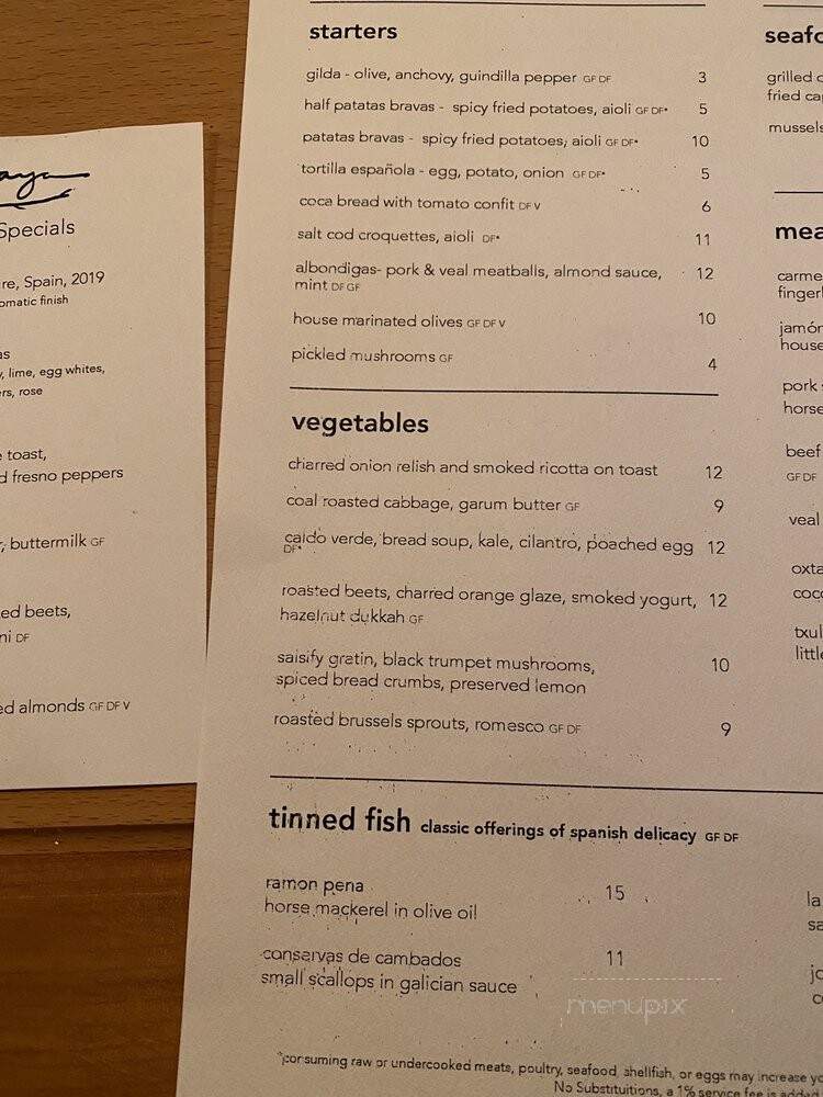 Brasa Haya - Portland, OR menu_pic