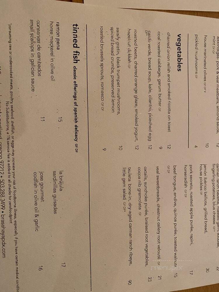 Brasa Haya - Portland, OR menu_pic